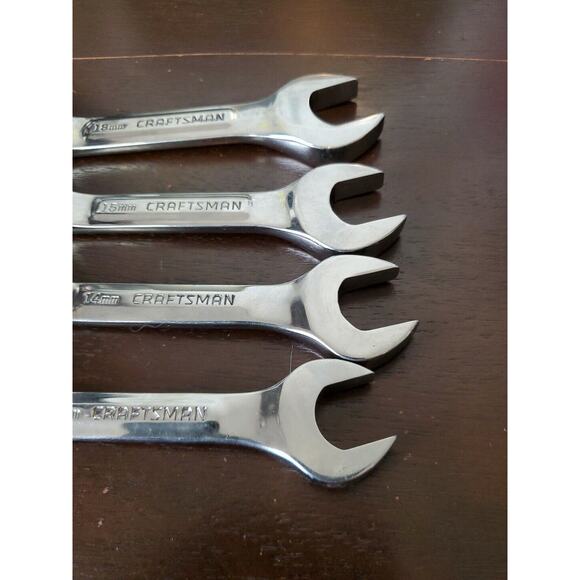 Craftsman Stubby Combination Wrenches Polished VV SERIES 18MM 15MM 14MM 13MM - Picture 2 of 9